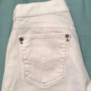 White denim shorts